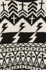 画像2: GHOST of HARLEM / 総柄ニット  ブラック×ホワイト O-26-07-06-088-PU-TO-OW-OS (2)