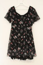 画像1: axes femme / コスメ柄ワンピース M クロ O-26-07-06-010-AX-OP-OW-OS (1)