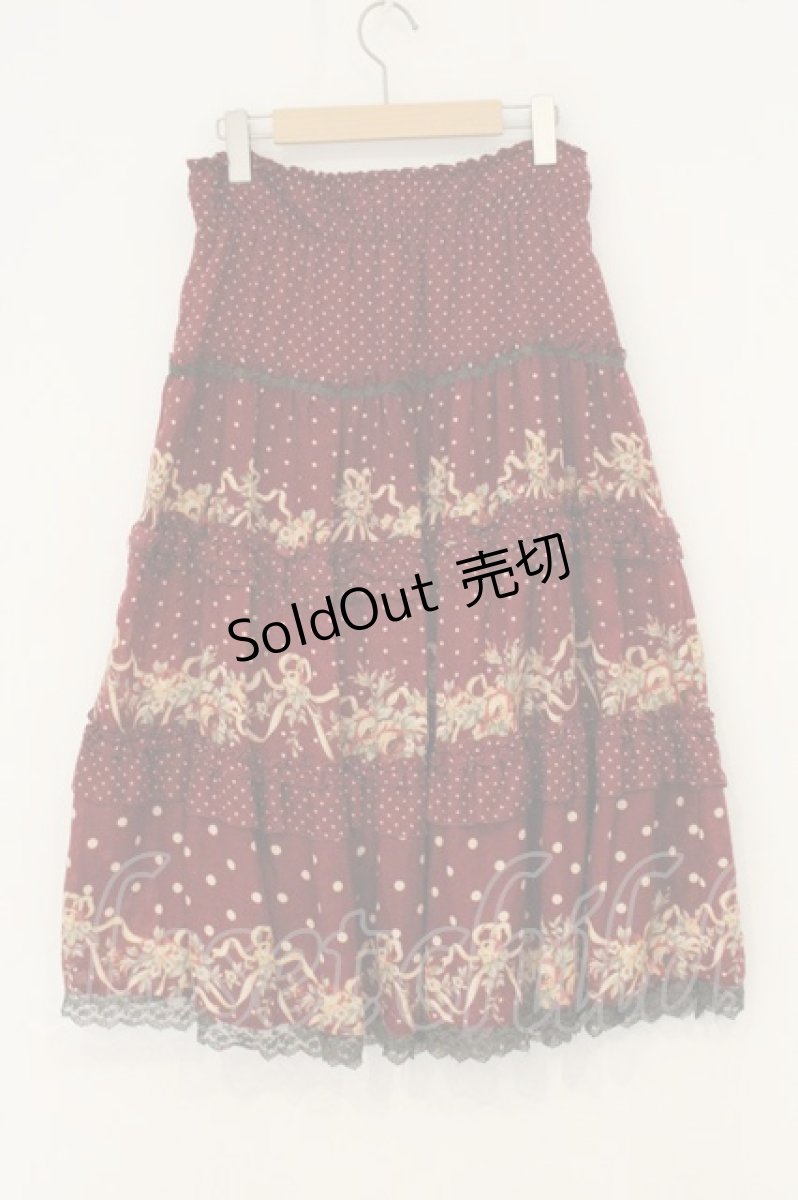 画像3: axes femme / 花×ドット柄スカート M アカ O-26-07-06-013-AX-SK-OW-OS (3)