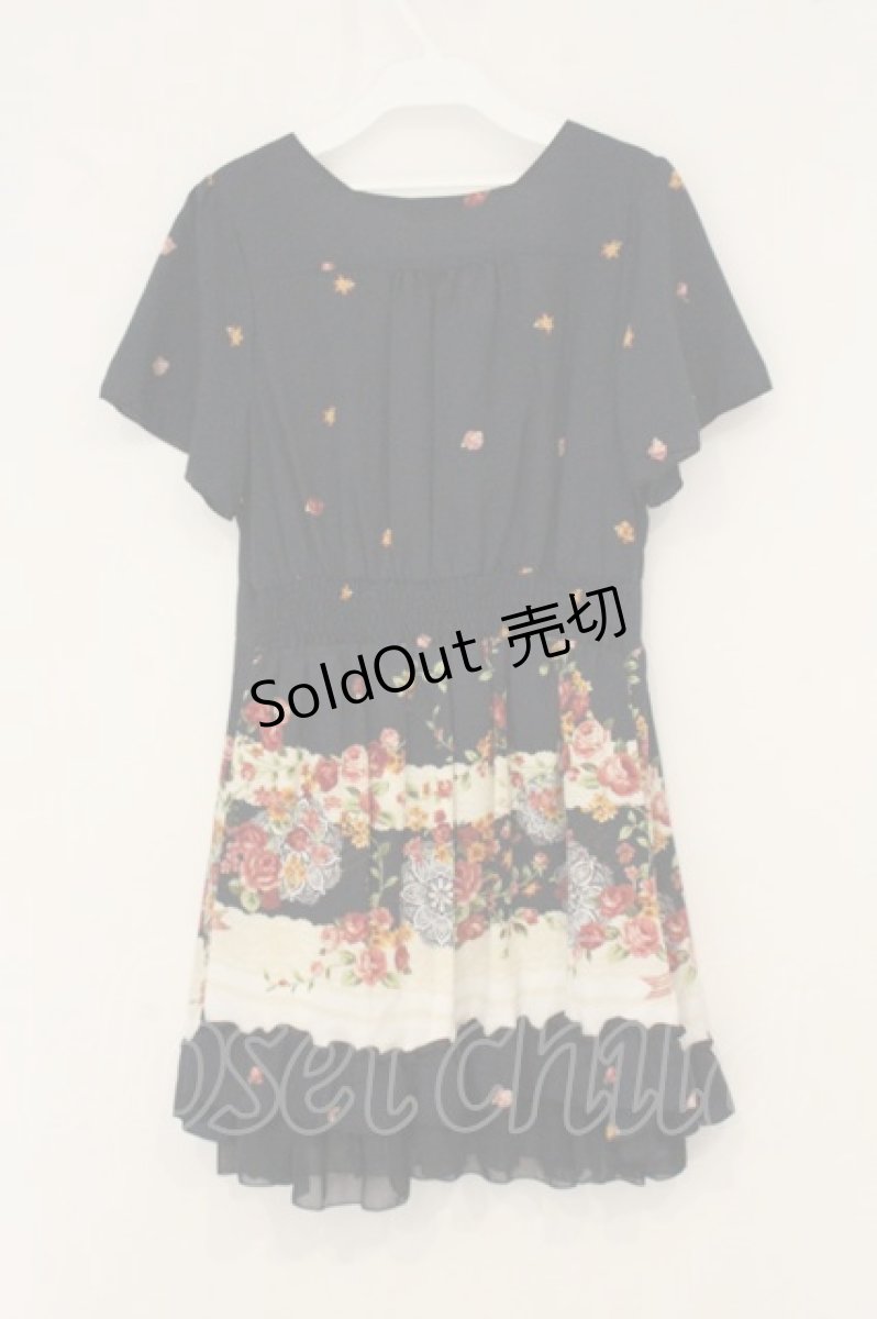 画像4: axes femme / レース×バラPTチュニック M ネイビー O-26-07-06-014-AX-OP-OW-OS (4)