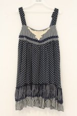 画像1: axes femme / ドットシフォンチュニック M ネイビー O-26-07-06-015-AX-OP-OW-OS (1)
