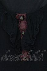 画像2: axes femme / ねこボーダーカットワンピース M クロ×ワイン O-26-07-06-023-AX-OP-OW-OS (2)