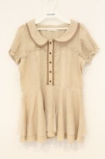 画像1: axes femme / チュール使いペプラム　チュニックブラウス M キナリ O-26-07-06-025-AX-BL-OW-OS (1)