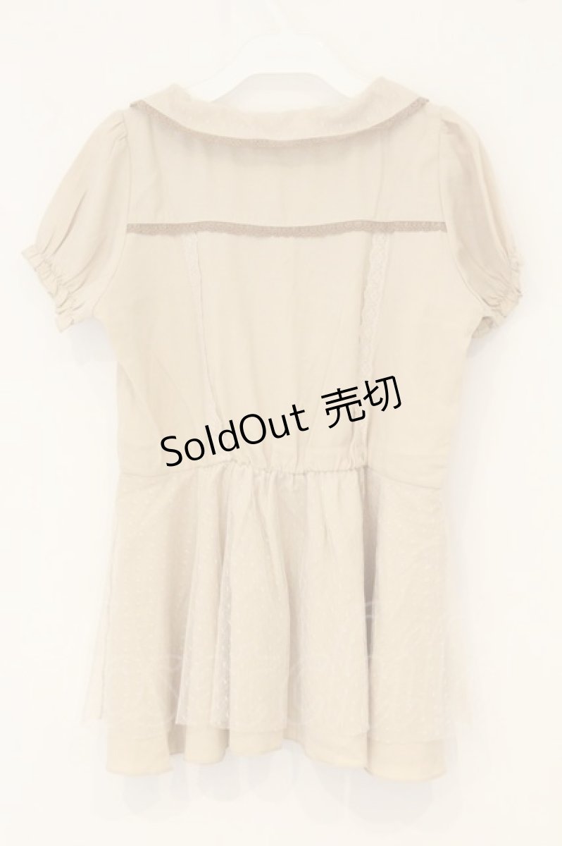 画像3: axes femme / チュール使いペプラム　チュニックブラウス M キナリ O-26-07-06-025-AX-BL-OW-OS (3)