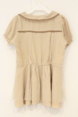 画像3: axes femme / チュール使いペプラム　チュニックブラウス M キナリ O-26-07-06-025-AX-BL-OW-OS (3)