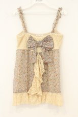 画像1: axes femme / BIGリボン小花柄キャミチュニ M キナリ O-26-07-06-026-AX-TO-OW-OS (1)