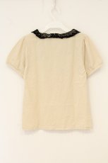 画像3: axes femme / レース襟ポロシャツ M キナリ×クロ O-26-07-06-029-AX-TO-OW-OS (3)