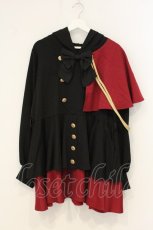 画像1: Favorite / 取り外し可能片マント付き♪軍服風パーカーワンピース M~L クロ×アカ O-26-07-07-004-LO-OP-OW-OS (1)