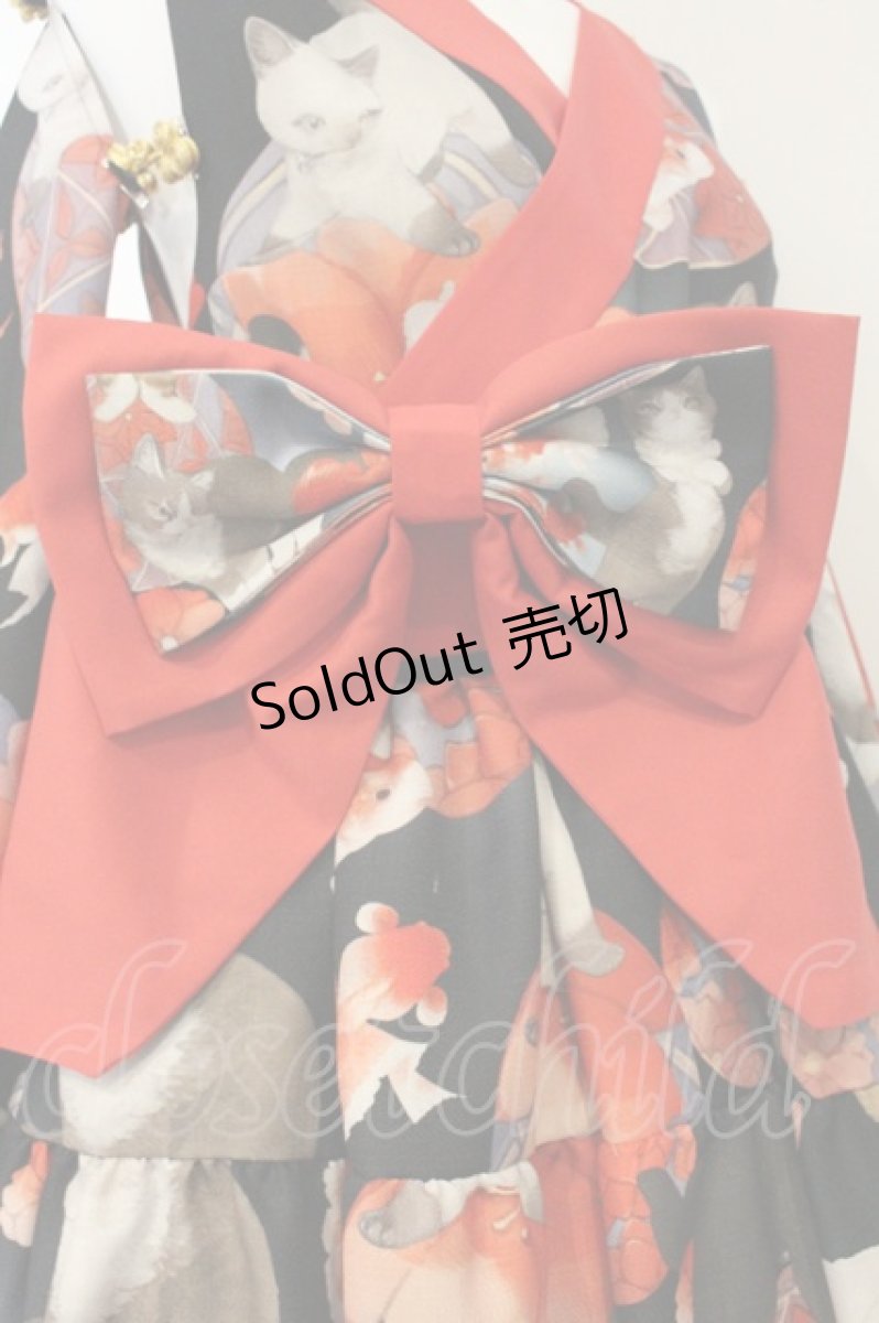 画像3: Royal Princess Alice / ねこ助コラボ/涼風金魚猫ドレス+振袖  クロ O-26-07-07-036-LO-OP-IG-OS (3)