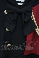 画像2: Favorite / 取り外し可能片マント付き♪軍服風パーカーワンピース M~L クロ×アカ O-26-07-07-004-LO-OP-OW-OS (2)
