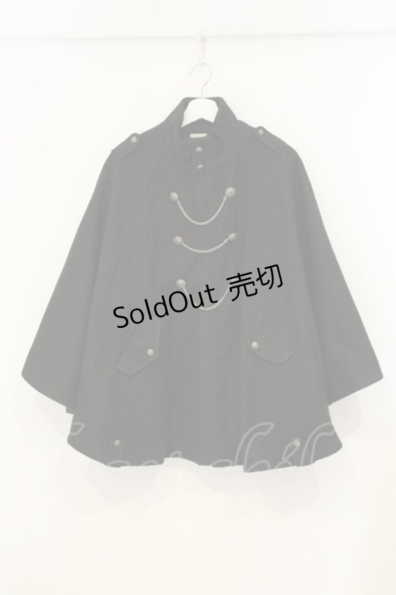 画像1: Favorite / ナポレオンボタンの軍服風ポンチョコート  クロ O-26-07-07-005-LO-CO-OW-OS (1)