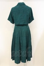 画像4: Tnewties / キリンにパンを食べさせて　クラシカルパターンブラウス＆スカート ブラウス:M スカート:S グリーン O-26-07-07-046-LO-OP-OW-OS (4)