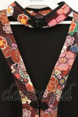 画像2: Qutie Frash / 和柄ポンチョ  レッド×ブラック O-26-07-07-055-QU-JA-IG-OS (2)