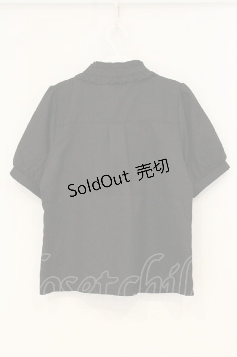 画像3: axes femme / リボン×ジャボブローチブラウス m クロ O-26-07-07-059-AX-BL-IG-OS (3)