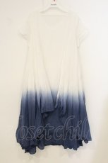 画像1: Favorite / グラデーション海染ロングワンピース  シロ×ブルー O-26-07-07-007-LO-OP-OW-OS (1)