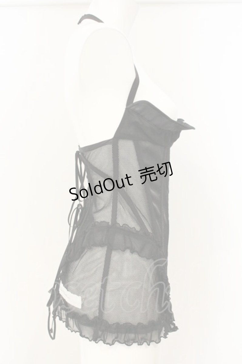 画像4: alice auaa / 15S/S【The time of your bed】 シフォンメッシュビスチェ  ブラック O-26-07-07-065-AA-TO-IG-OS (4)