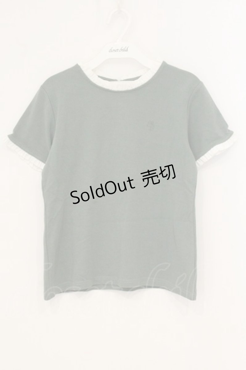 画像1: Fi.n.t / フリル使いTシャツ F グリーン O-26-07-07-086-CA-TO-OW-OS (1)