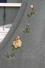画像2: an another angelus / ローズ刺繍リブニットカーディガン F グリーン O-26-07-07-096-CA-TO-OW-OS (2)