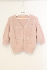 画像1: Fi.n.t / リトルローズ刺繍サマーニットカーディガン F ピンク O-26-07-07-097-CA-TO-OW-OS (1)