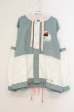 画像1: Favorite / ぬふちゃさんコラボグッズ*色えらびマウンテンジャケット  シロ×グリーン O-26-07-07-010-LO-JA-OW-OS (1)