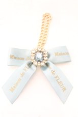 画像1: Maison de FLEUR / カラフルビジューリボンチャーム  ミント O-26-07-08-039-LO-ZA-IG-OS (1)