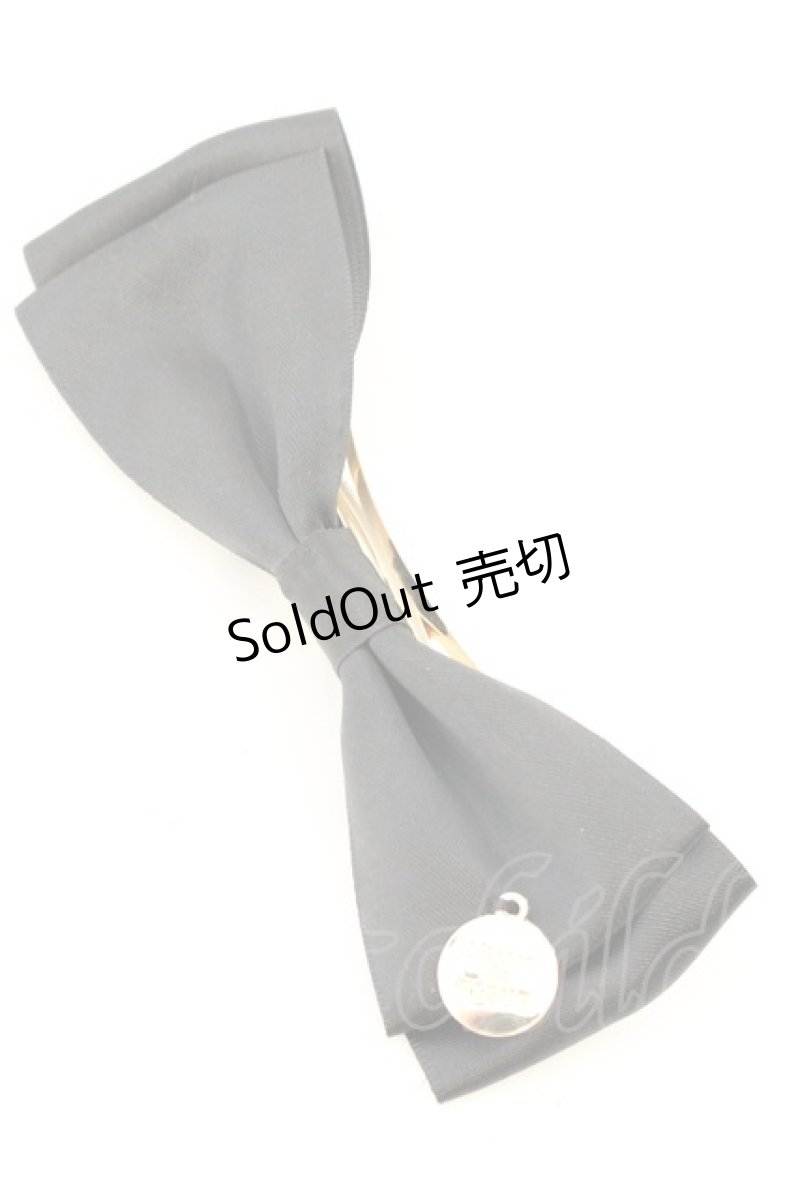 画像1: Maison de FLEUR / リボンリボンサテンバレッタ  クロ O-26-07-08-040-LO-AC-IG-OS (1)