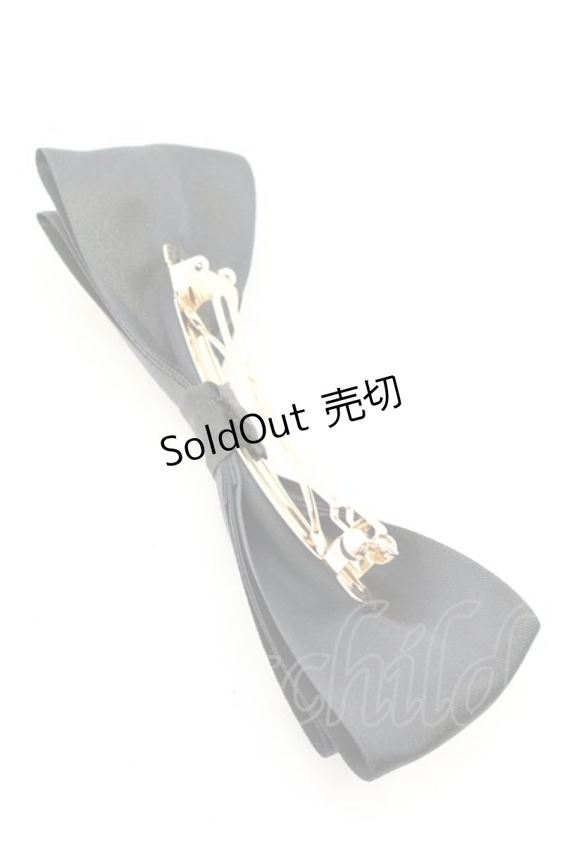 画像2: Maison de FLEUR / リボンリボンサテンバレッタ  クロ O-26-07-08-040-LO-AC-IG-OS (2)