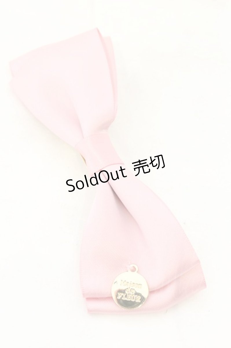 画像1: Maison de FLEUR / リボンリボンサテンバレッタ  ピンク O-26-07-08-041-LO-AC-IG-OS (1)
