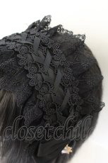 画像2: axes femme / レースップヘッドドレス  クロ O-26-07-08-049-AX-AC-IG-OS (2)