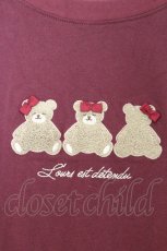 画像2: axes femme / くまボア刺繍レースTシャツ M ワイン O-26-07-08-018-AX-TO-IG-OS (2)