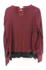 画像3: axes femme / くまボア刺繍レースTシャツ M ワイン O-26-07-08-018-AX-TO-IG-OS (3)