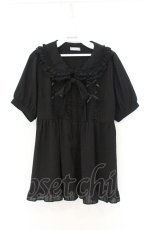 画像1: axes femme POETIQUE / トッピングリボンロングブラウス M クロ O-26-07-08-020-AX-BL-IG-OS (1)