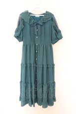 画像1: axes femme POETIQUE / リボン付ドーリーロングワンピース M グリーン O-26-07-08-024-AX-OP-IG-OS (1)