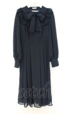 画像1: axes femme / ラッフルフリルシフォンワンピース M クロ O-26-07-08-025-AX-OP-IG-OS (1)