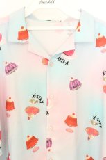 画像2: AXES-X / ゼリープリントアロハシャツ M シロ O-26-07-08-029-LO-BL-IG-OS (2)