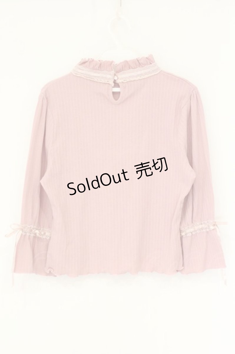画像3: axes femme POETIQUE / 7分袖リブプルオーバー  ピンク O-26-07-10-035-AX-TO-IG-ZI (3)