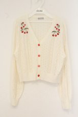 画像1: axes femme POETIQUE / チェリー刺繍ニットカーディガン M シロ O-26-07-10-036-AX-TO-IG-OS (1)