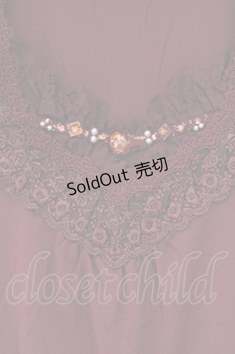 画像2: axes femme / デザイン袖半袖インナーPO M ワイン O-26-07-10-049-AX-TO-IG-OS (2)