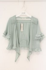 画像1: axes femme / バックティアードショートカーディガン M ミント O-26-07-10-050-AX-TO-IG-OS (1)