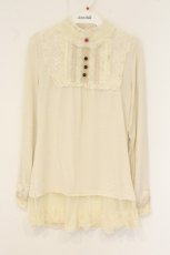 画像1: axes femme / レーシーヨークスタンドネックカットソー M アイボリー O-26-07-10-051-AX-TO-IG-OS (1)