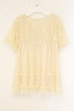 画像3: axes femme / ドットチュールレーススリーブトップス M アイボリー O-26-07-10-055-AX-TO-IG-OS (3)