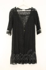 画像1: axes femme / 総レースロングカーディガン M クロ O-26-07-10-059-AX-TO-OW-OS (1)