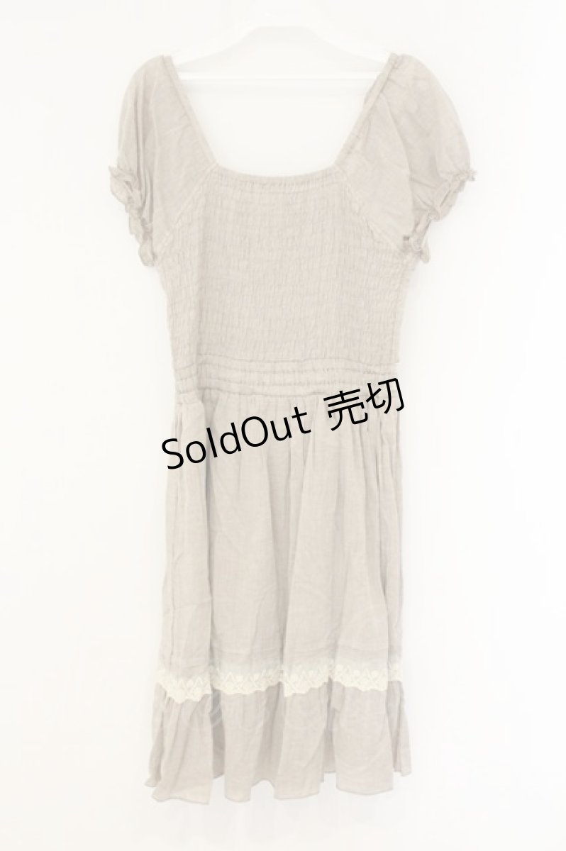 画像3: axes femme / シャーリングワンピース M ベージュ O-26-07-10-006-AX-OP-IG-OS (3)