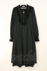 画像1: axes femme / ブローチ付ブロッキングワンピース M グリーン O-26-07-10-063-AX-OP-OW-OS (1)