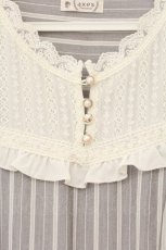 画像2: axes femme / ブロッキングストライプワンピース M グレー O-26-07-10-066-AX-OP-OW-OS (2)