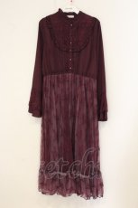 画像1: axes femme / レース切り替えヨークワンピース M パープル O-26-07-10-069-AX-OP-OW-OS (1)