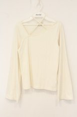 画像1: axes femme / ストラップ風リボンカットソー F キナリ O-26-07-10-070-AX-TO-OW-OS (1)