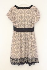 画像3: axes femme / 裾刺繍シフォンワンピース M アイボリー×ネイビー O-26-07-10-007-AX-OP-IG-OS (3)