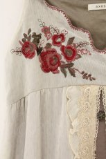 画像2: axes femme / カラー刺繍チュニック  アイボリー O-26-07-10-008-AX-OP-IG-OS (2)