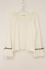 画像1: axes femme / レース使いフレア袖リブプルオーバー M シロ O-26-07-10-082-AX-TO-OW-OS (1)